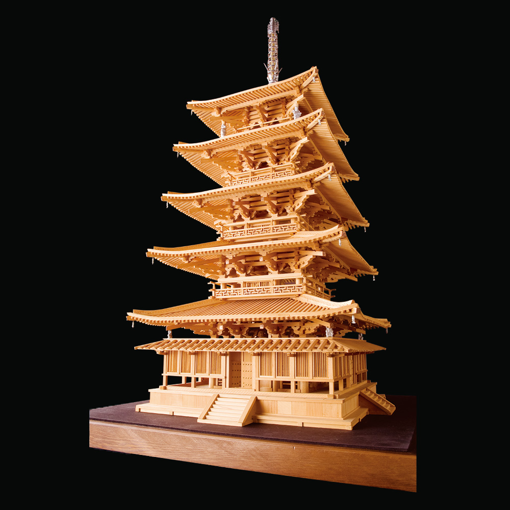 小林工芸 1/40 法隆寺 五重塔 構造モデル 総檜 | デアゴスティーニ公式