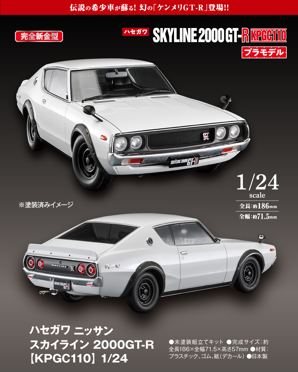 ハセガワ ニッサン スカイライン2000GT-R 1/24