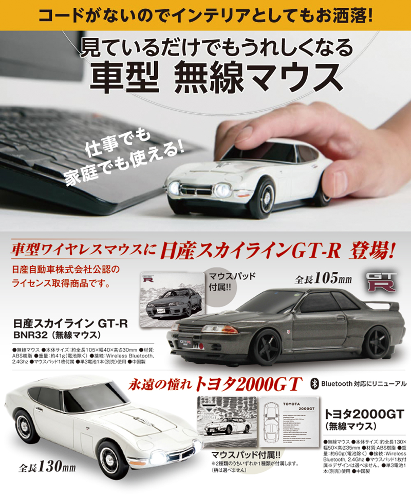 車型ワイヤレスマウス