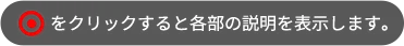 をクリックすると各部の説明を表示します。