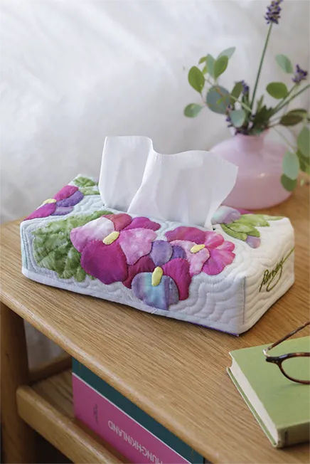 パンジーのティッシュBOXカバー