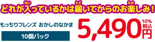どれが入っているかは届いてからお楽しみ 10個パック5,490円+10％税込